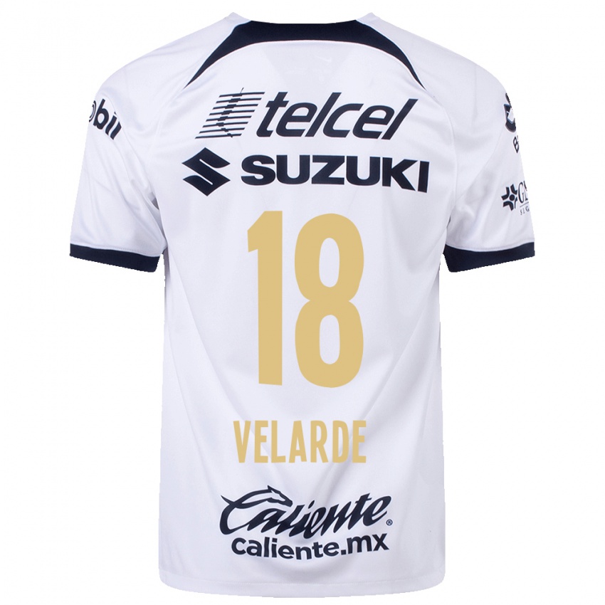 Niño Camiseta Efrain Velarde #18 Blanco 1ª Equipación 2023/24 La Camisa Chile