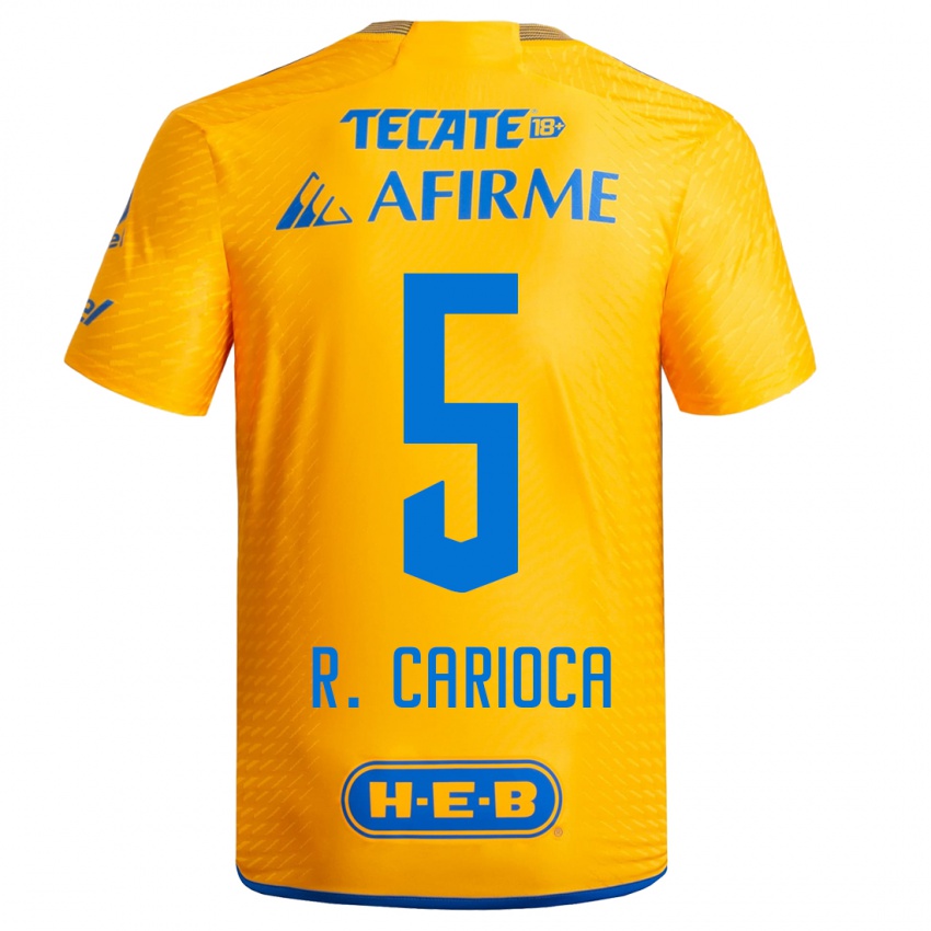 Niño Camiseta Rafael Carioca #5 Amarillo 1ª Equipación 2023/24 La Camisa Chile
