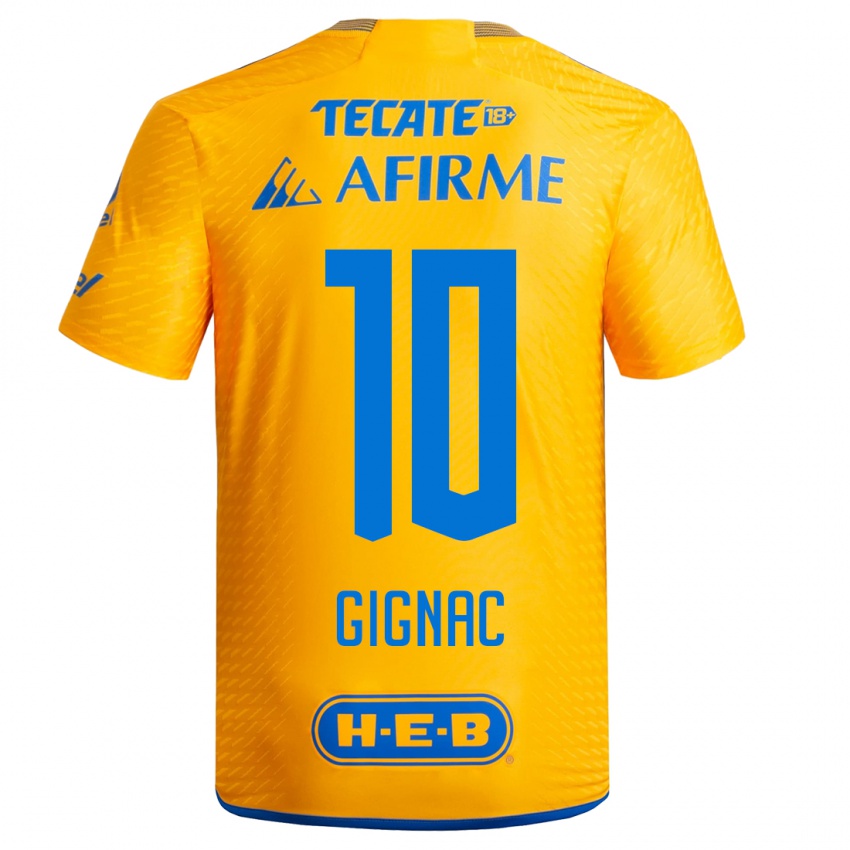 Niño Camiseta Andre-Pierre Gignac #10 Amarillo 1ª Equipación 2023/24 La Camisa Chile