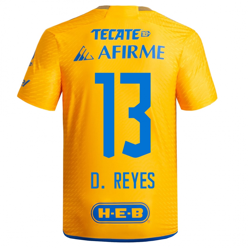 Niño Camiseta Diego Reyes #13 Amarillo 1ª Equipación 2023/24 La Camisa Chile