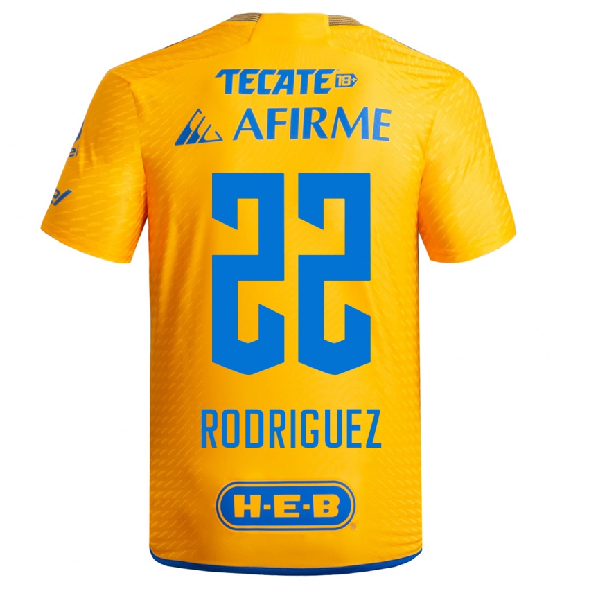 Niño Camiseta Anika Rodriguez #22 Amarillo 1ª Equipación 2023/24 La Camisa Chile