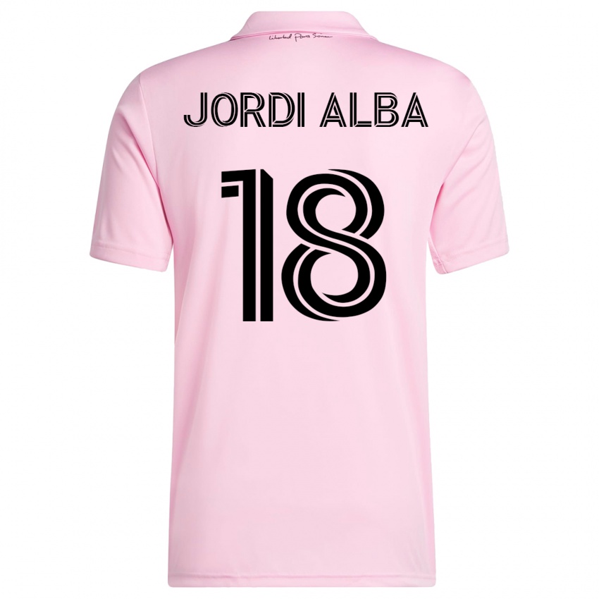 Niño Camiseta Jordi Alba #18 Rosa 1ª Equipación 2023/24 La Camisa Chile
