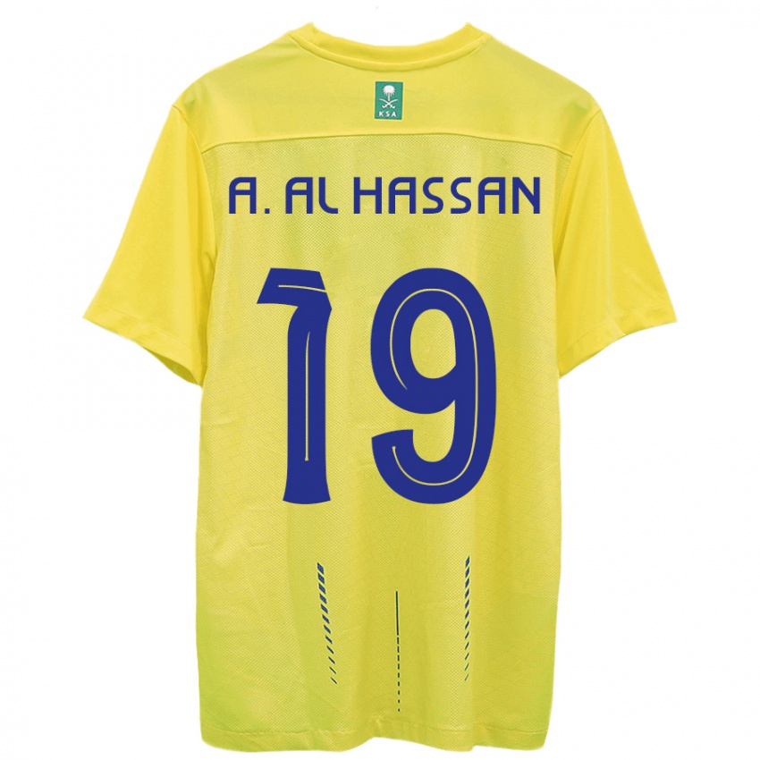 Niño Camiseta Ali Al-Hassan #19 Amarillo 1ª Equipación 2023/24 La Camisa Chile