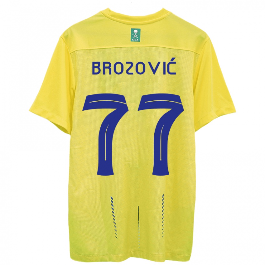Niño Camiseta Marcelo Brozovic #77 Amarillo 1ª Equipación 2023/24 La Camisa Chile