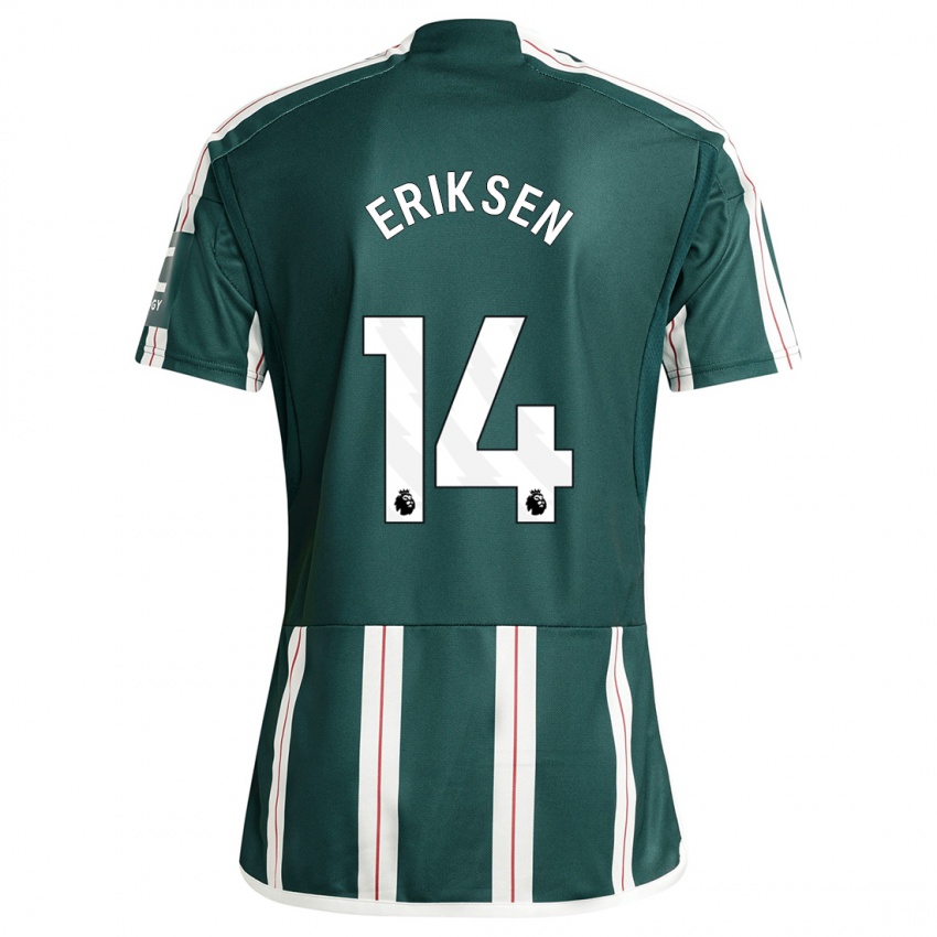 Niño Camiseta Christian Eriksen #14 Verde Oscuro 2ª Equipación 2023/24 La Camisa Chile
