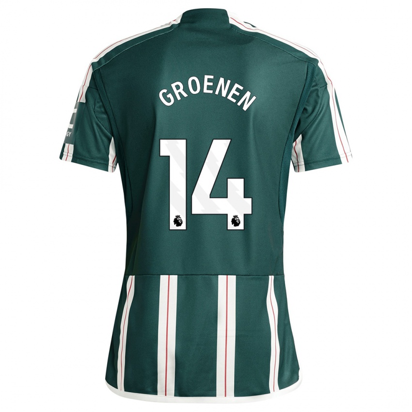 Niño Camiseta Jackie Groenen #14 Verde Oscuro 2ª Equipación 2023/24 La Camisa Chile