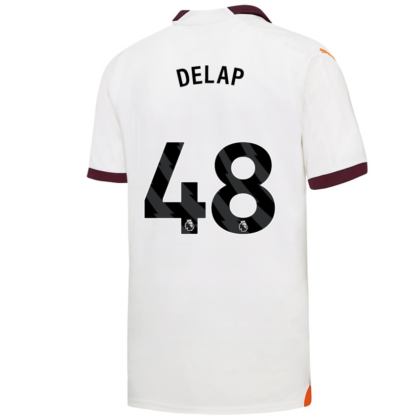 Niño Camiseta Liam Delap #48 Blanco 2ª Equipación 2023/24 La Camisa Chile
