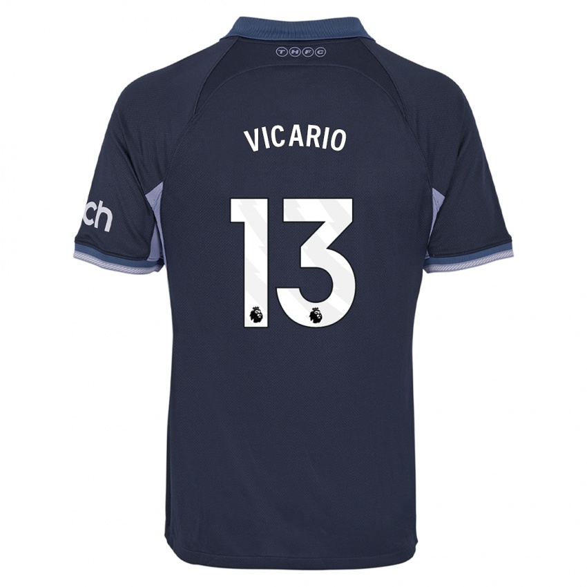Niño Camiseta Guglielmo Vicario #13 Azul Oscuro 2ª Equipación 2023/24 La Camisa Chile
