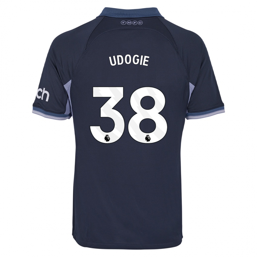 Niño Camiseta Destiny Udogie #38 Azul Oscuro 2ª Equipación 2023/24 La Camisa Chile