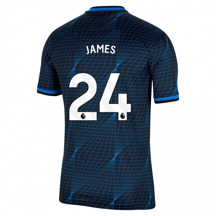 Niño Camiseta Reece James #24 Azul Oscuro 2ª Equipación 2023/24 La Camisa Chile