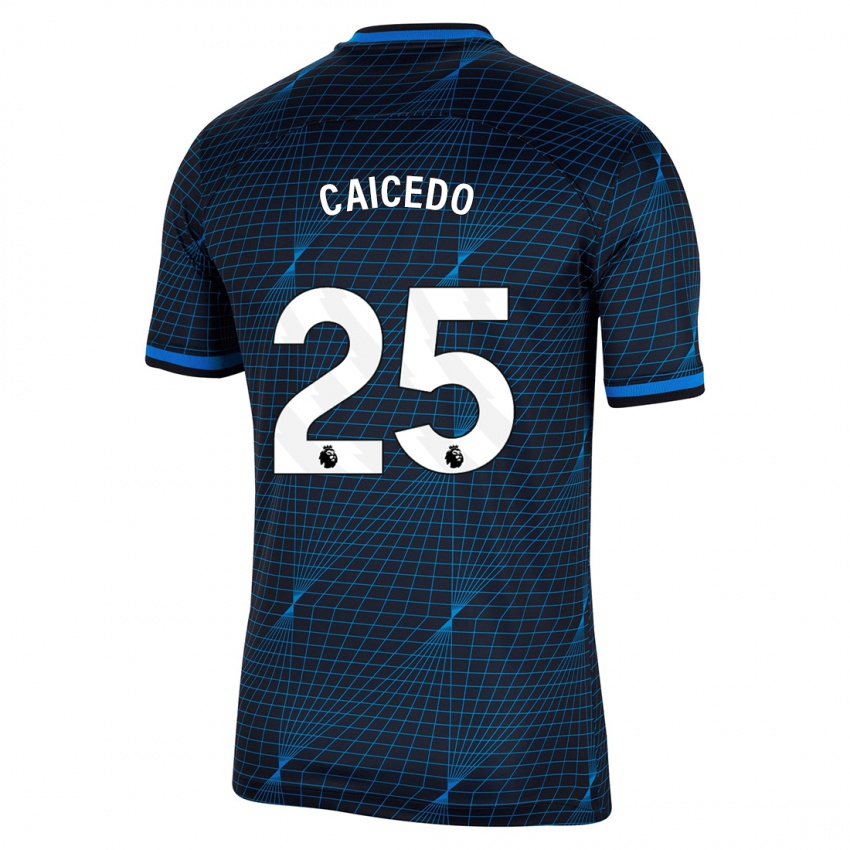 Niño Camiseta Moisés Caicedo #25 Azul Oscuro 2ª Equipación 2023/24 La Camisa Chile