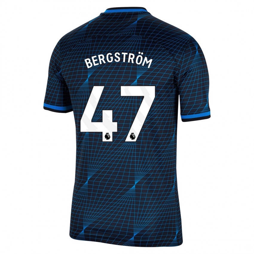 Niño Camiseta Lucas Bergström #47 Azul Oscuro 2ª Equipación 2023/24 La Camisa Chile