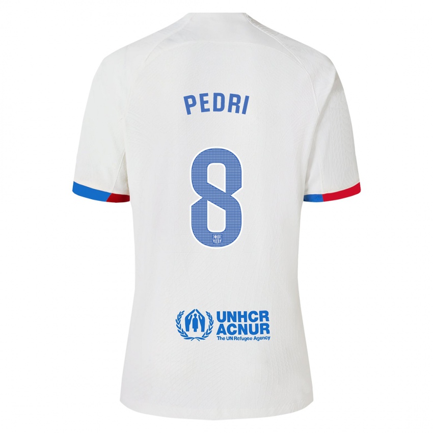 Niño Camiseta Pedri #8 Blanco 2ª Equipación 2023/24 La Camisa Chile