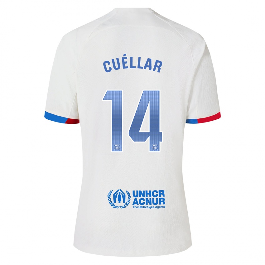 Niño Camiseta Jaume Cuéllar #14 Blanco 2ª Equipación 2023/24 La Camisa Chile