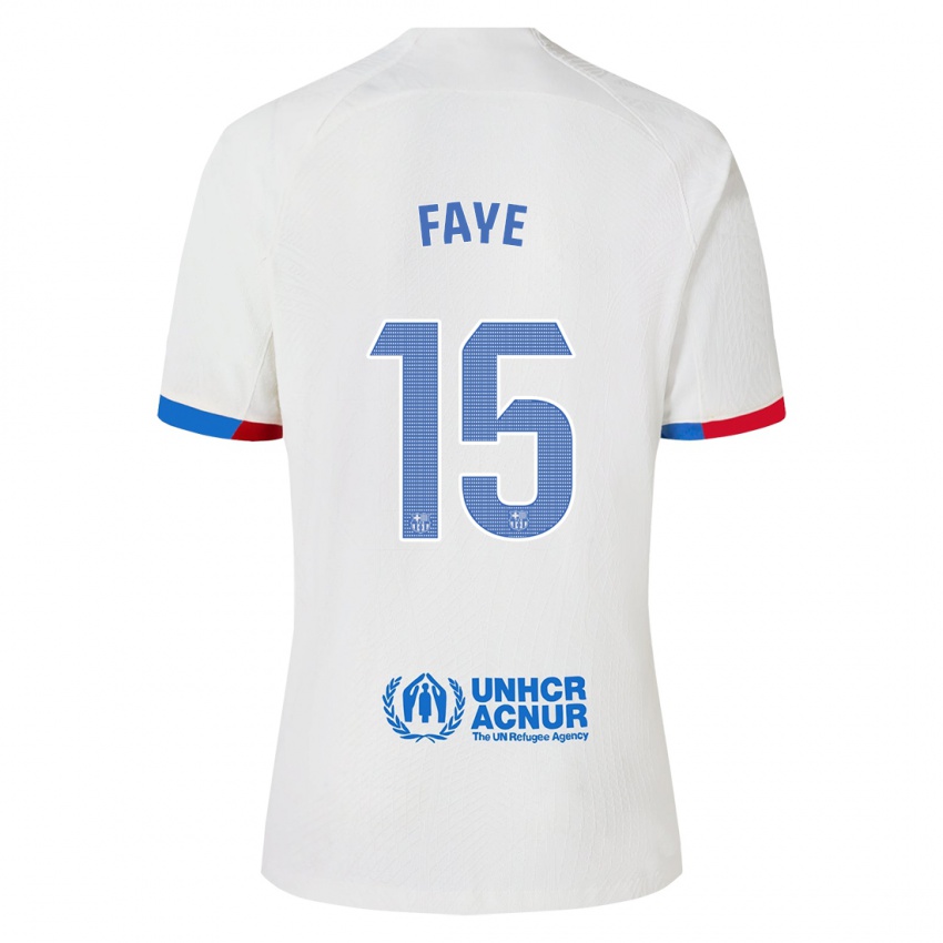 Niño Camiseta Mikayil Faye #15 Blanco 2ª Equipación 2023/24 La Camisa Chile