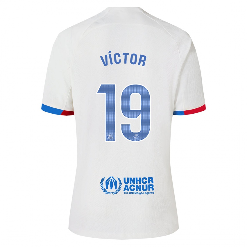 Niño Camiseta Pau Víctor #19 Blanco 2ª Equipación 2023/24 La Camisa Chile