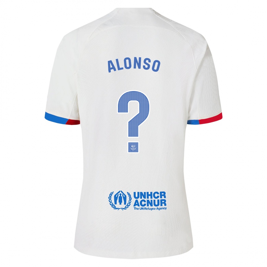 Niño Camiseta Aáron Alonso #0 Blanco 2ª Equipación 2023/24 La Camisa Chile