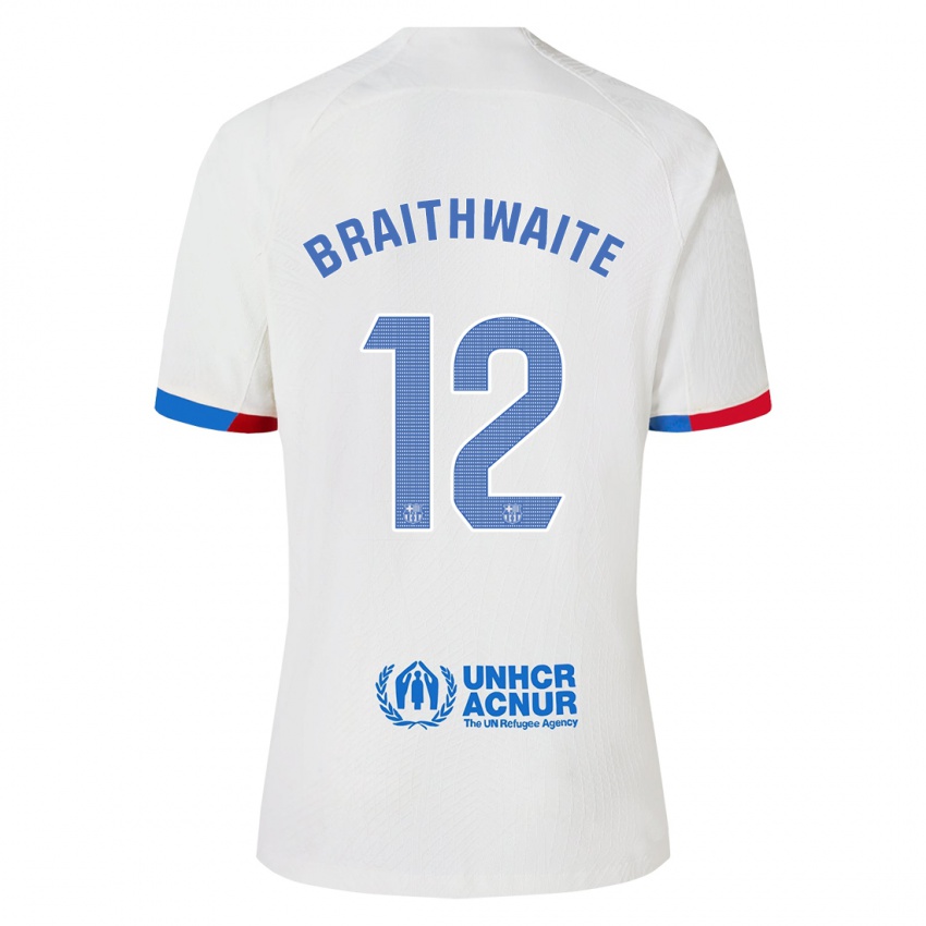 Niño Camiseta Martin Braithwaite #12 Blanco 2ª Equipación 2023/24 La Camisa Chile