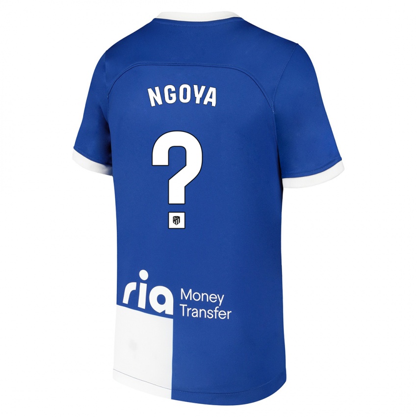 Niño Camiseta Joël Ngoya #0 Azul Blanco 2ª Equipación 2023/24 La Camisa Chile