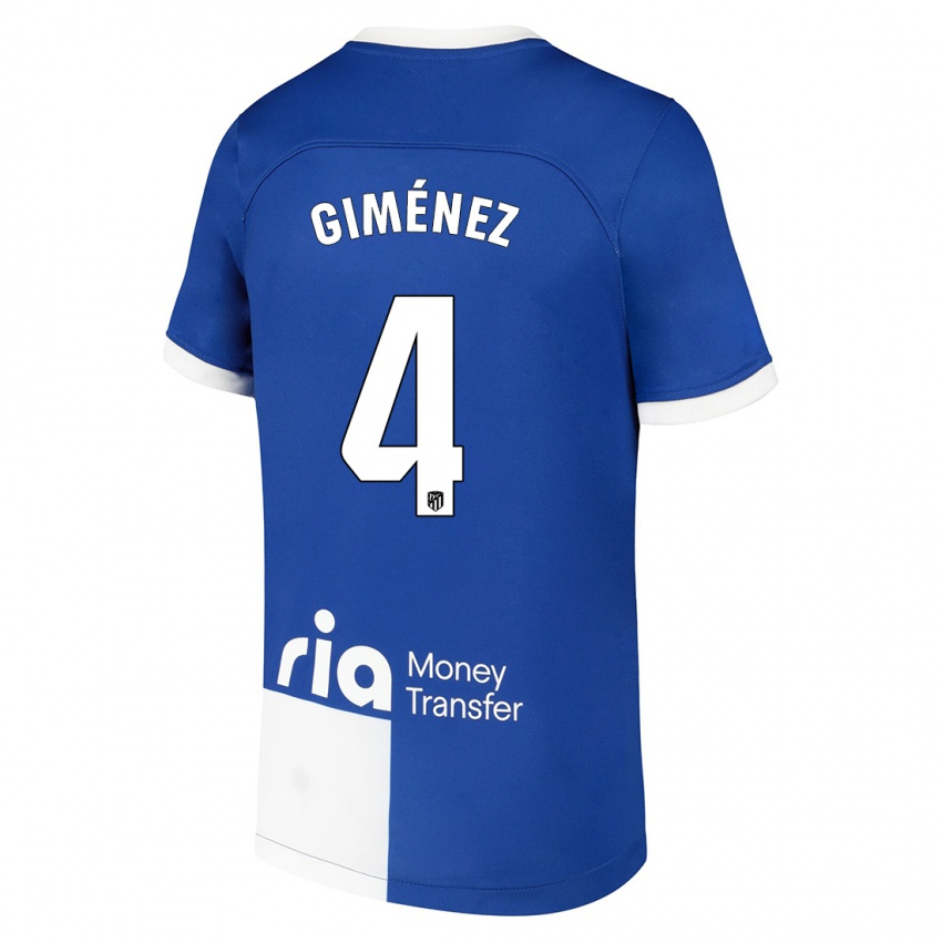 Niño Camiseta Félix Giménez #4 Azul Blanco 2ª Equipación 2023/24 La Camisa Chile