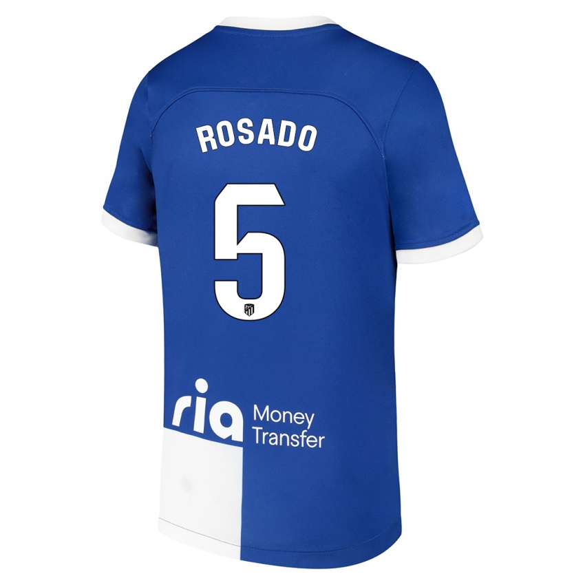 Niño Camiseta Diego Rosado #5 Azul Blanco 2ª Equipación 2023/24 La Camisa Chile