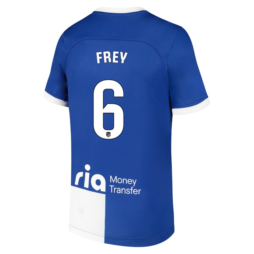 Niño Camiseta Darío Frey #6 Azul Blanco 2ª Equipación 2023/24 La Camisa Chile