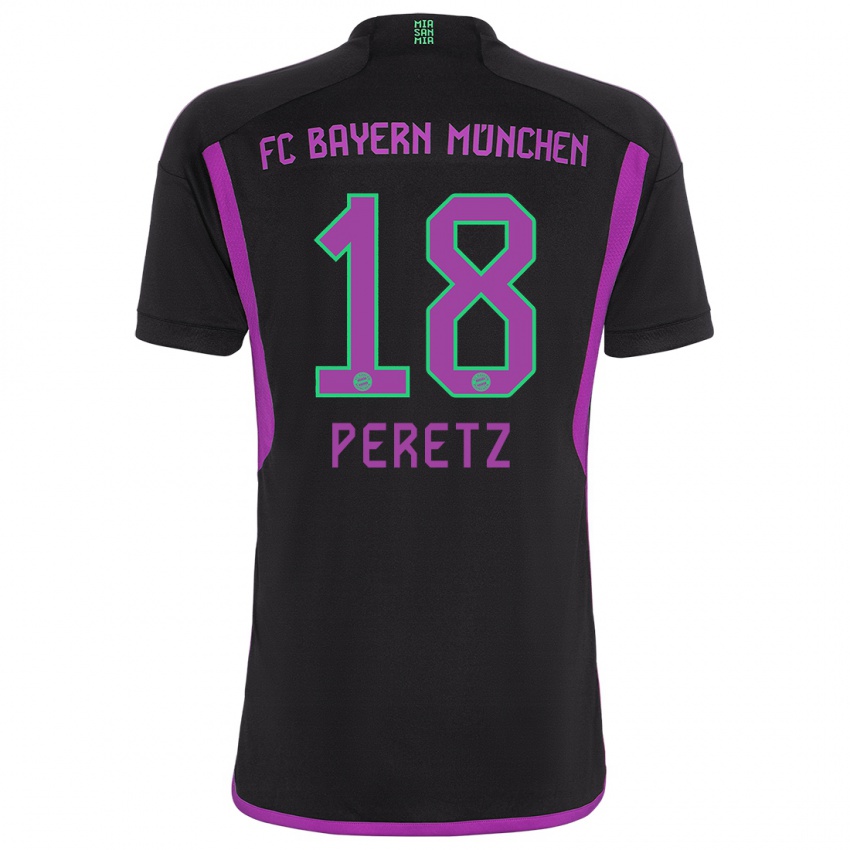 Niño Camiseta Daniel Peretz #18 Negro 2ª Equipación 2023/24 La Camisa Chile