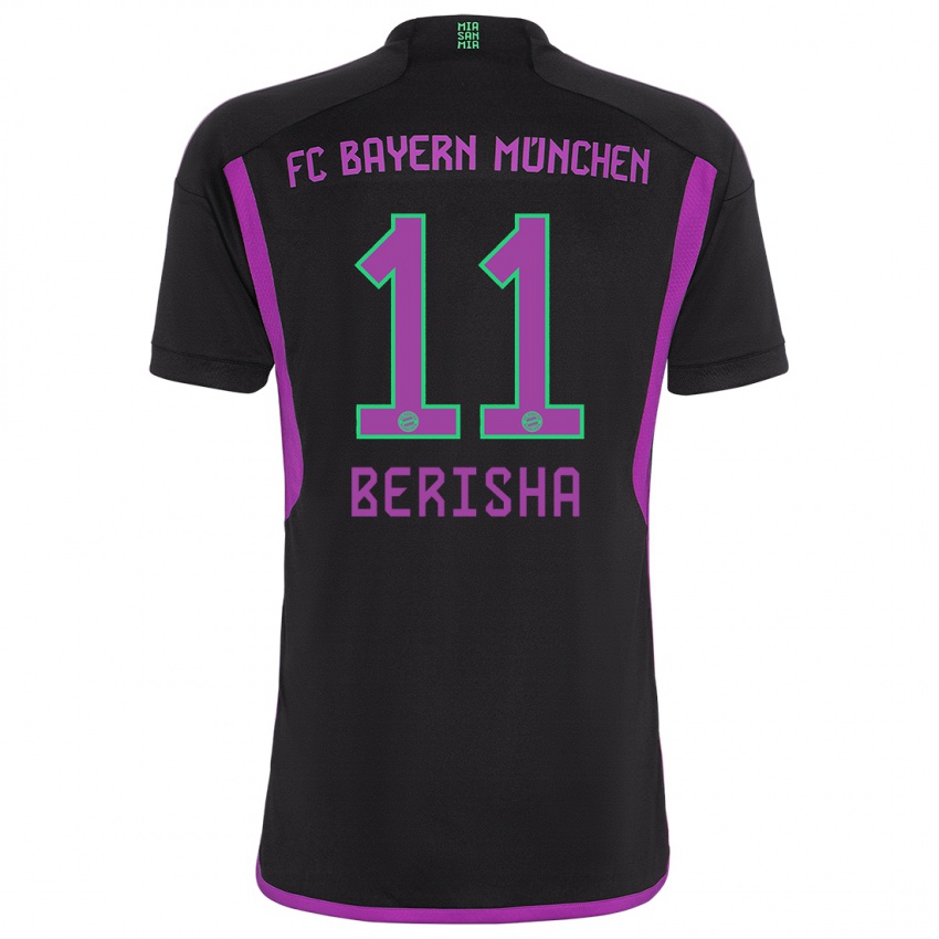 Niño Camiseta Dion Berisha #11 Negro 2ª Equipación 2023/24 La Camisa Chile