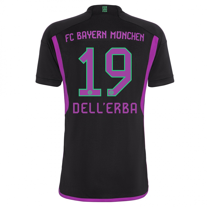 Niño Camiseta Davide Dell'erba #19 Negro 2ª Equipación 2023/24 La Camisa Chile
