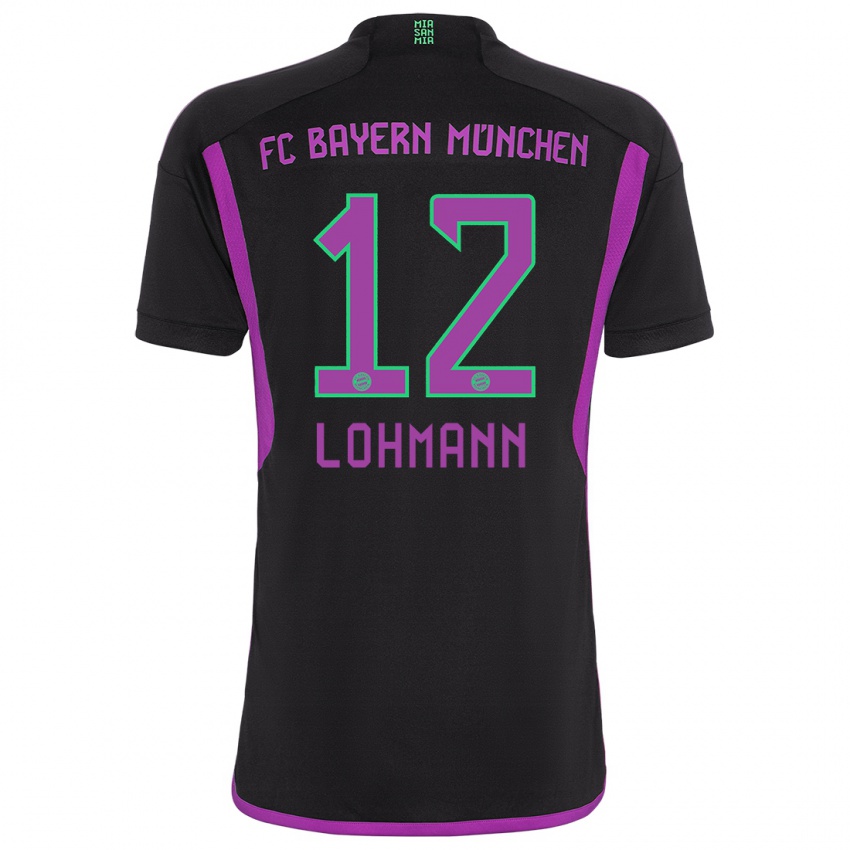 Niño Camiseta Sydney Lohmann #12 Negro 2ª Equipación 2023/24 La Camisa Chile