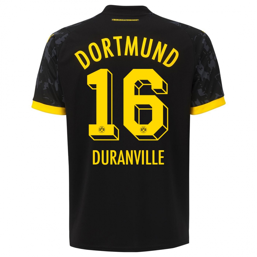 Niño Camiseta Julien Duranville #16 Negro 2ª Equipación 2023/24 La Camisa Chile
