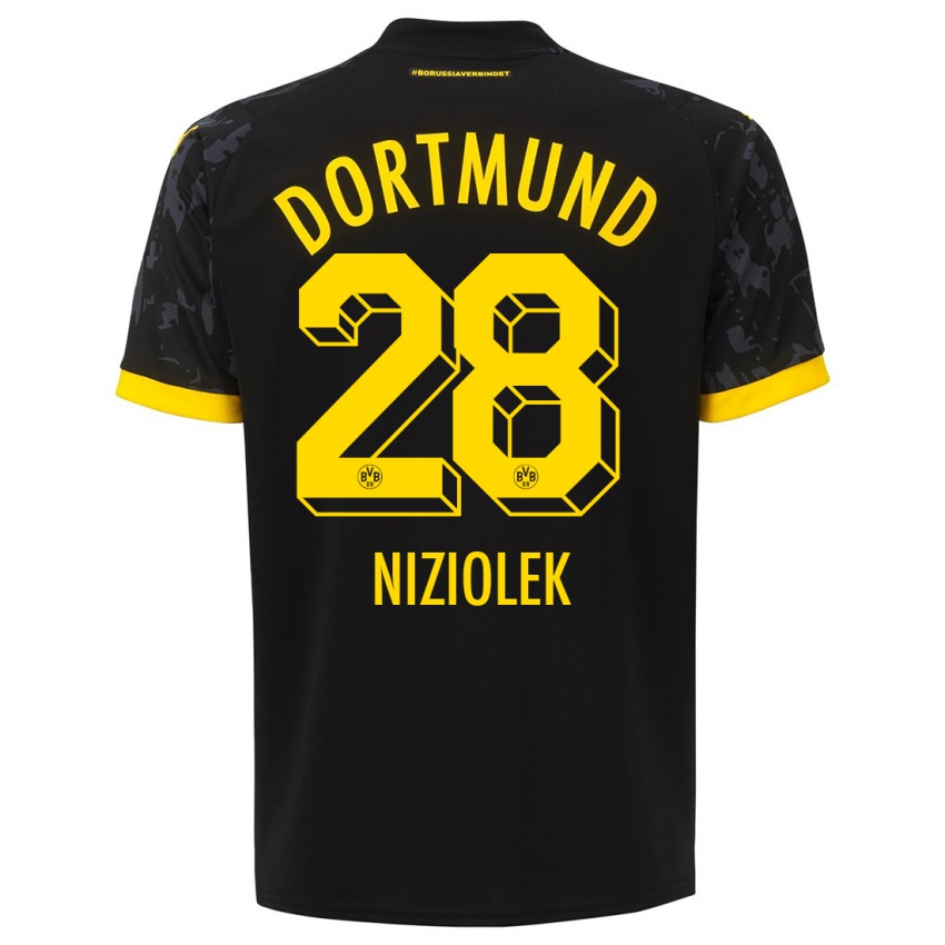 Niño Camiseta Alex Niziolek #28 Negro 2ª Equipación 2023/24 La Camisa Chile