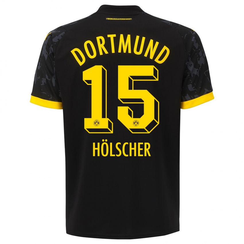 Niño Camiseta Mats Hölscher #15 Negro 2ª Equipación 2023/24 La Camisa Chile