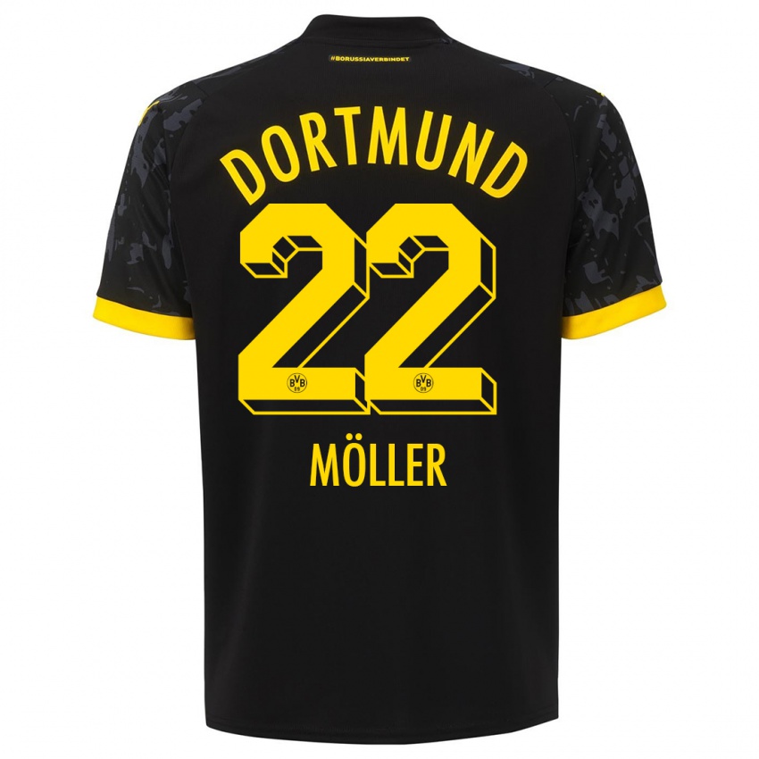 Niño Camiseta Paul Möller #22 Negro 2ª Equipación 2023/24 La Camisa Chile