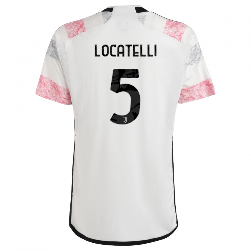 Niño Camiseta Manuel Locatelli #5 Blanco Rosa 2ª Equipación 2023/24 La Camisa Chile