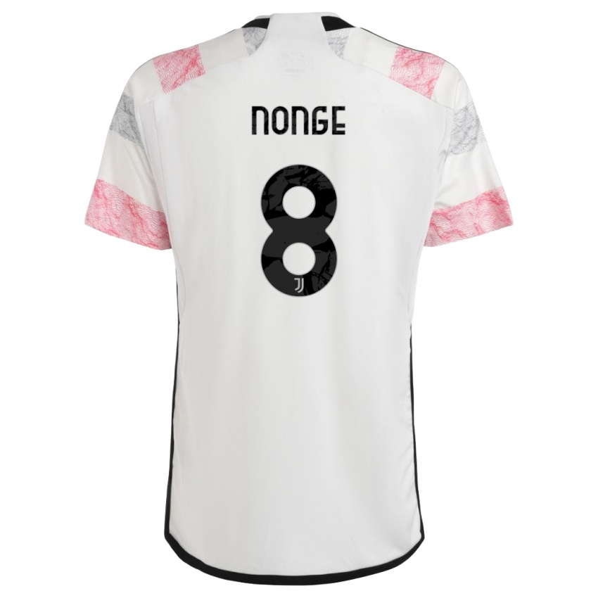 Niño Camiseta Joseph Nonge #8 Blanco Rosa 2ª Equipación 2023/24 La Camisa Chile