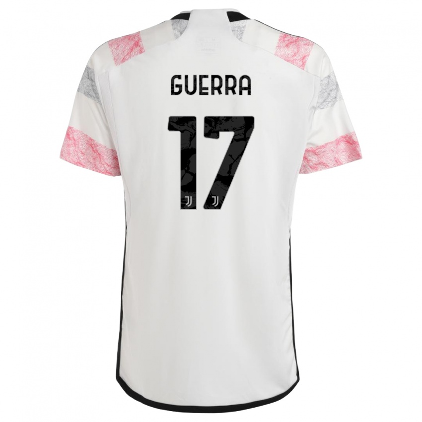 Niño Camiseta Simone Guerra #17 Blanco Rosa 2ª Equipación 2023/24 La Camisa Chile