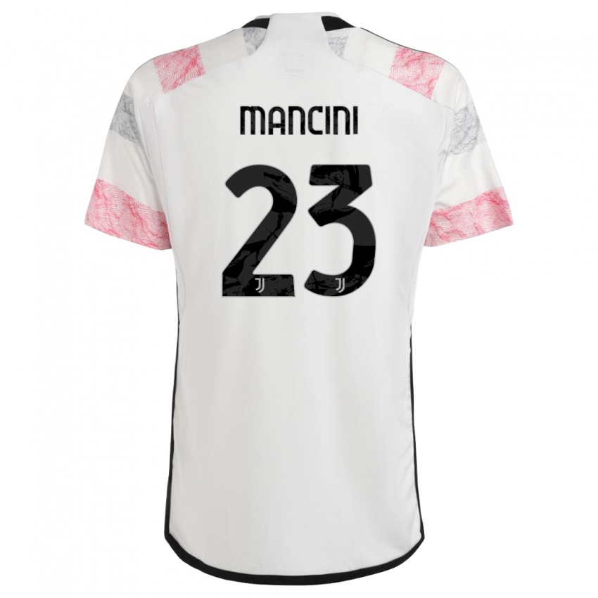 Niño Camiseta Tommaso Mancini #23 Blanco Rosa 2ª Equipación 2023/24 La Camisa Chile