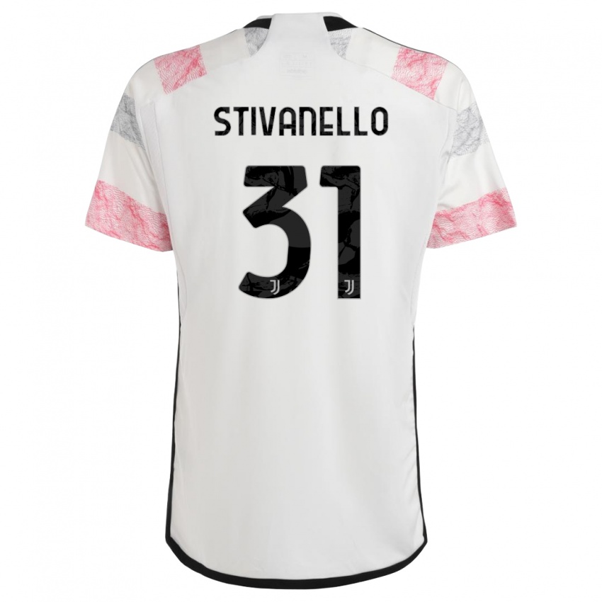 Niño Camiseta Riccardo Stivanello #31 Blanco Rosa 2ª Equipación 2023/24 La Camisa Chile