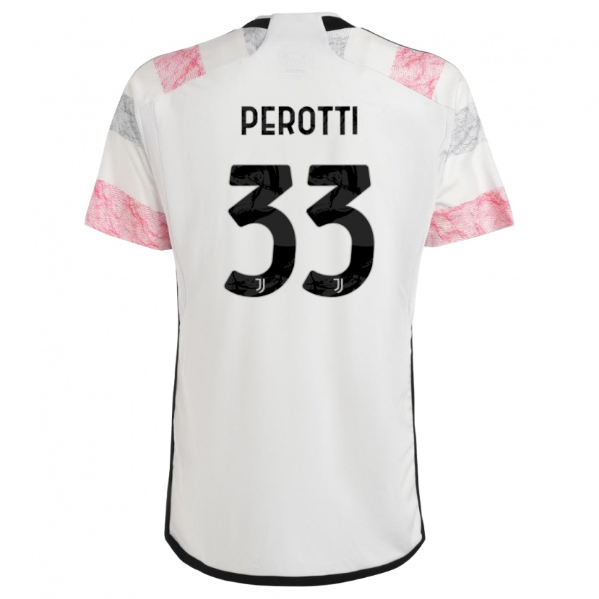 Niño Camiseta Clemente Perotti #33 Blanco Rosa 2ª Equipación 2023/24 La Camisa Chile