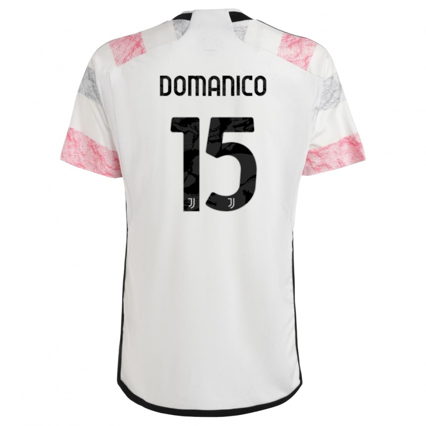 Niño Camiseta Saverio Domanico #15 Blanco Rosa 2ª Equipación 2023/24 La Camisa Chile