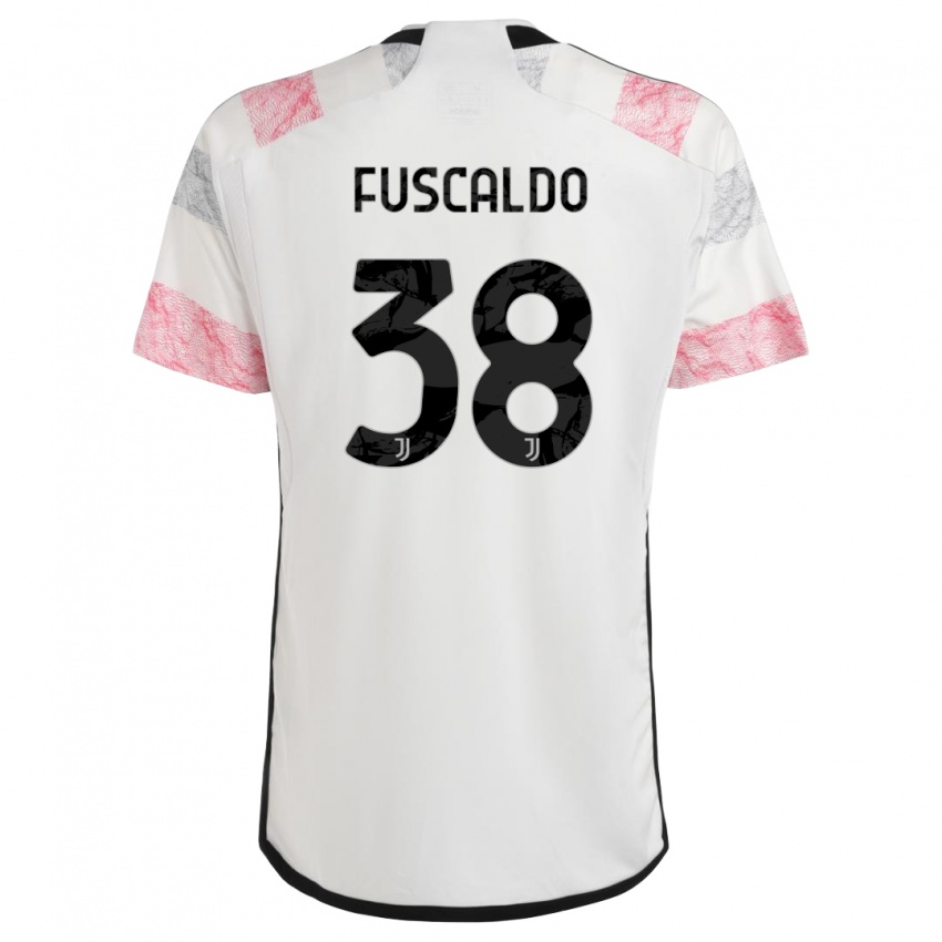 Niño Camiseta Matteo Fuscaldo #38 Blanco Rosa 2ª Equipación 2023/24 La Camisa Chile