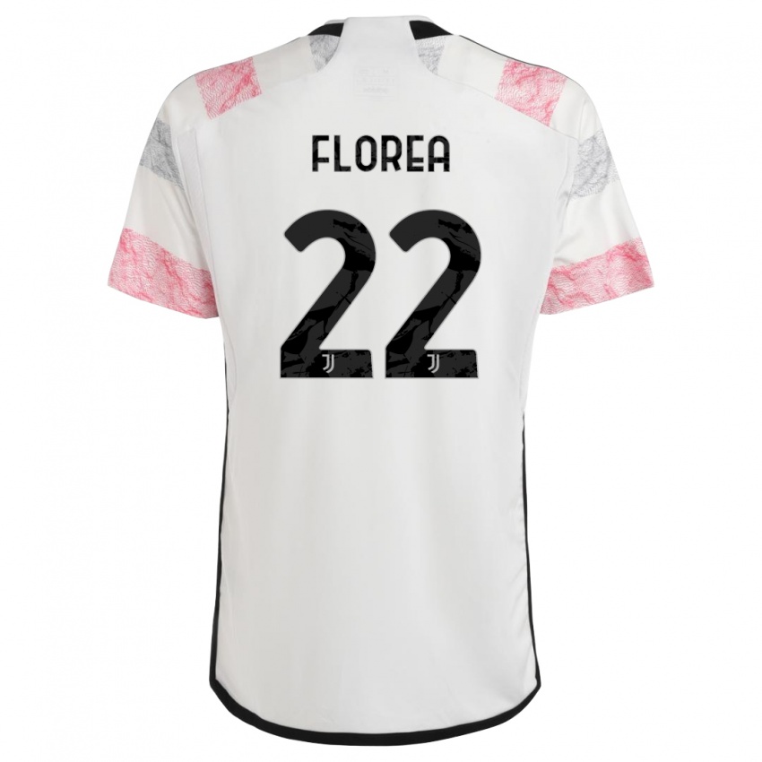 Niño Camiseta Andrei Florea #22 Blanco Rosa 2ª Equipación 2023/24 La Camisa Chile