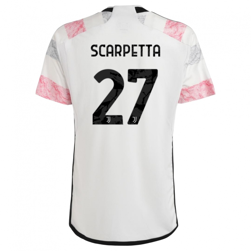 Niño Camiseta Jacopo Scarpetta #27 Blanco Rosa 2ª Equipación 2023/24 La Camisa Chile
