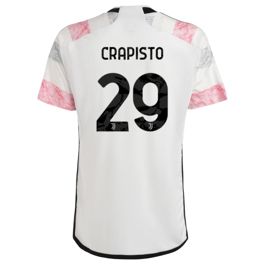 Niño Camiseta Francesco Crapisto #29 Blanco Rosa 2ª Equipación 2023/24 La Camisa Chile
