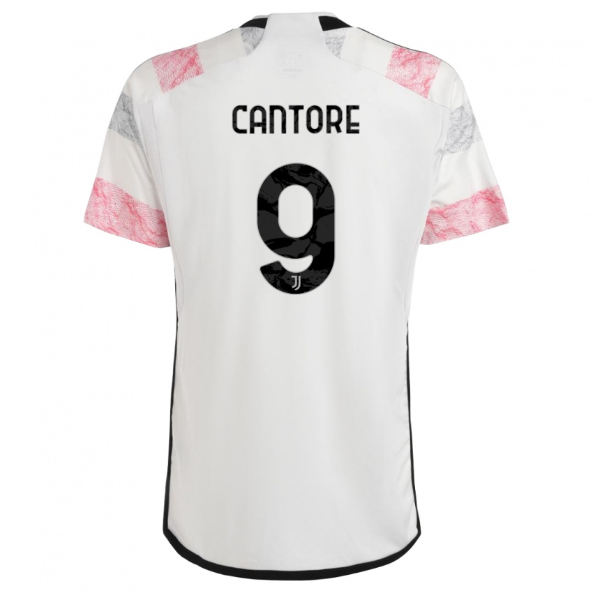 Niño Camiseta Sofia Cantore #9 Blanco Rosa 2ª Equipación 2023/24 La Camisa Chile
