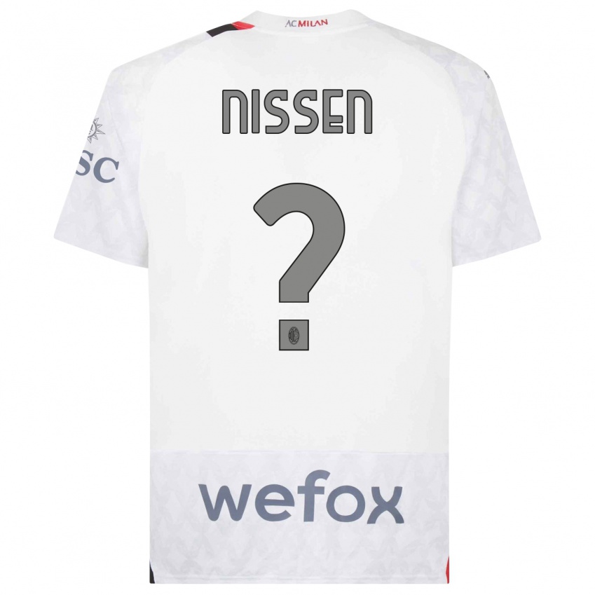 Niño Camiseta Fredrik Nissen #0 Blanco 2ª Equipación 2023/24 La Camisa Chile