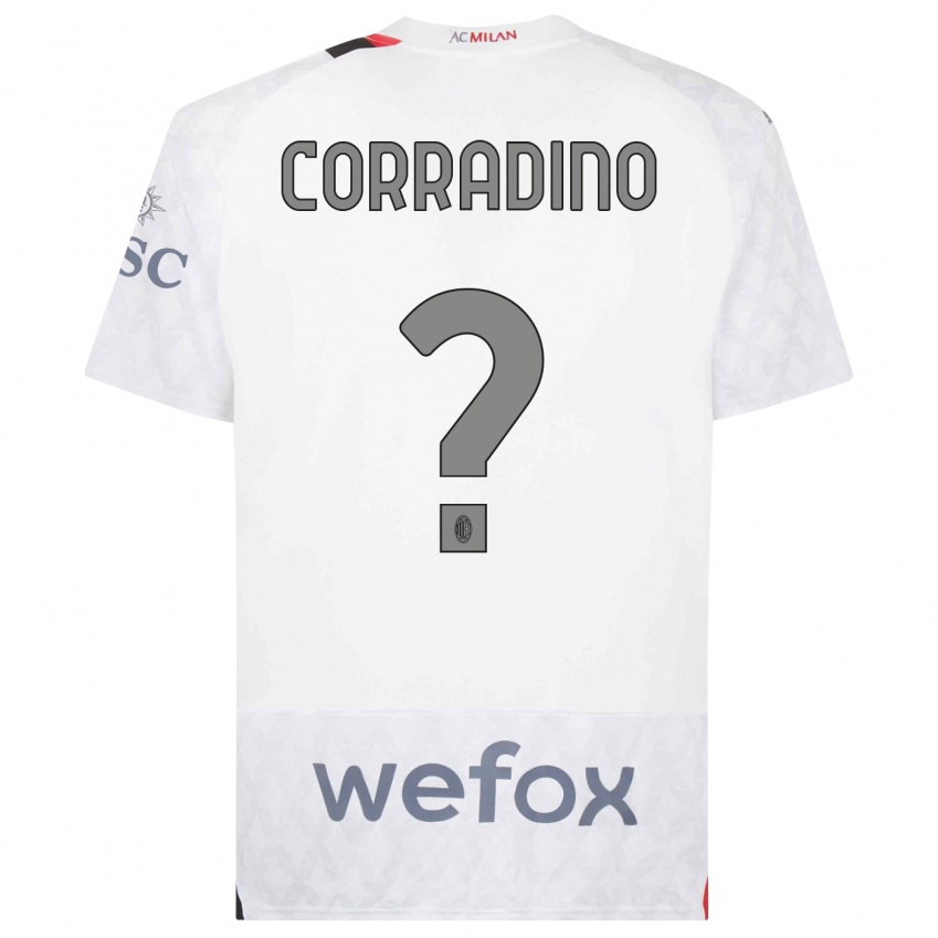 Niño Camiseta Riccardo Corradino #0 Blanco 2ª Equipación 2023/24 La Camisa Chile