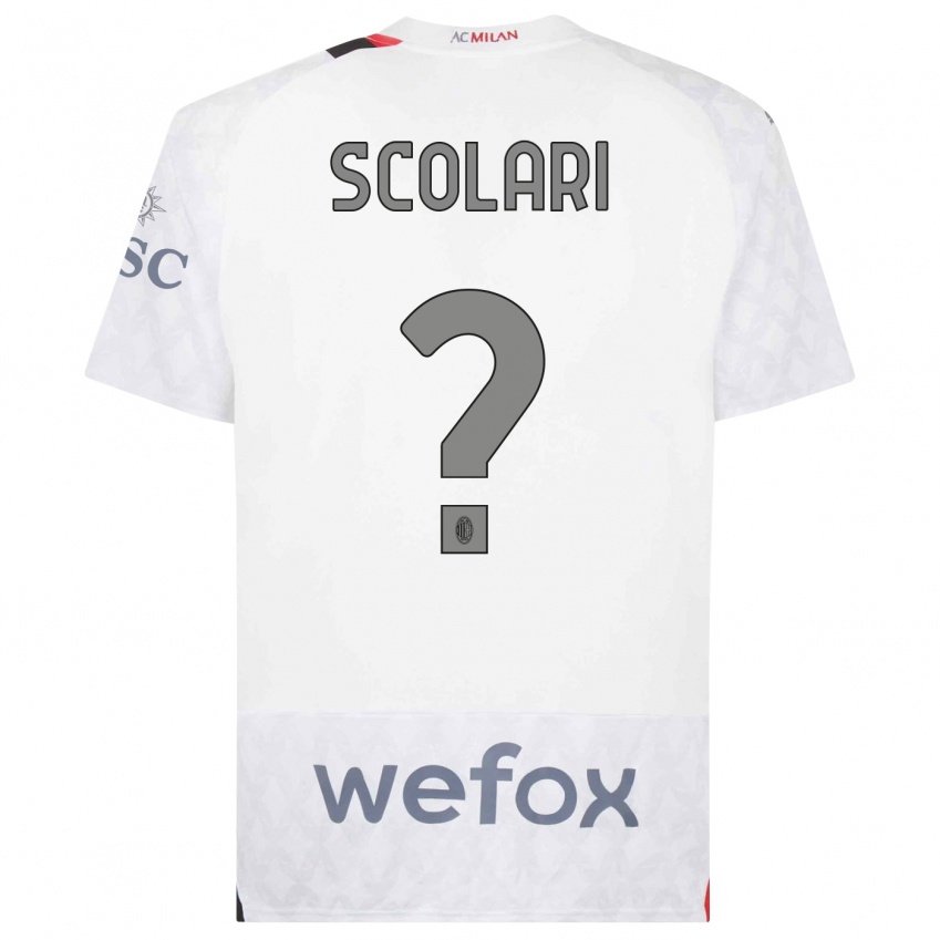 Niño Camiseta Davide Scolari #0 Blanco 2ª Equipación 2023/24 La Camisa Chile