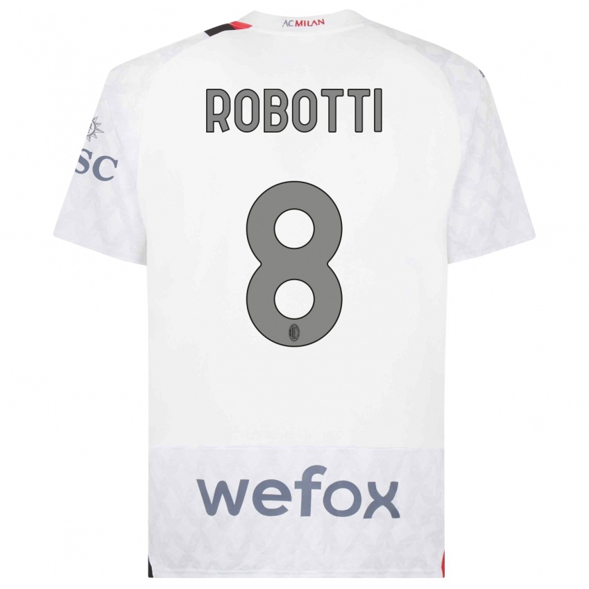 Niño Camiseta Giovanni Robotti #8 Blanco 2ª Equipación 2023/24 La Camisa Chile